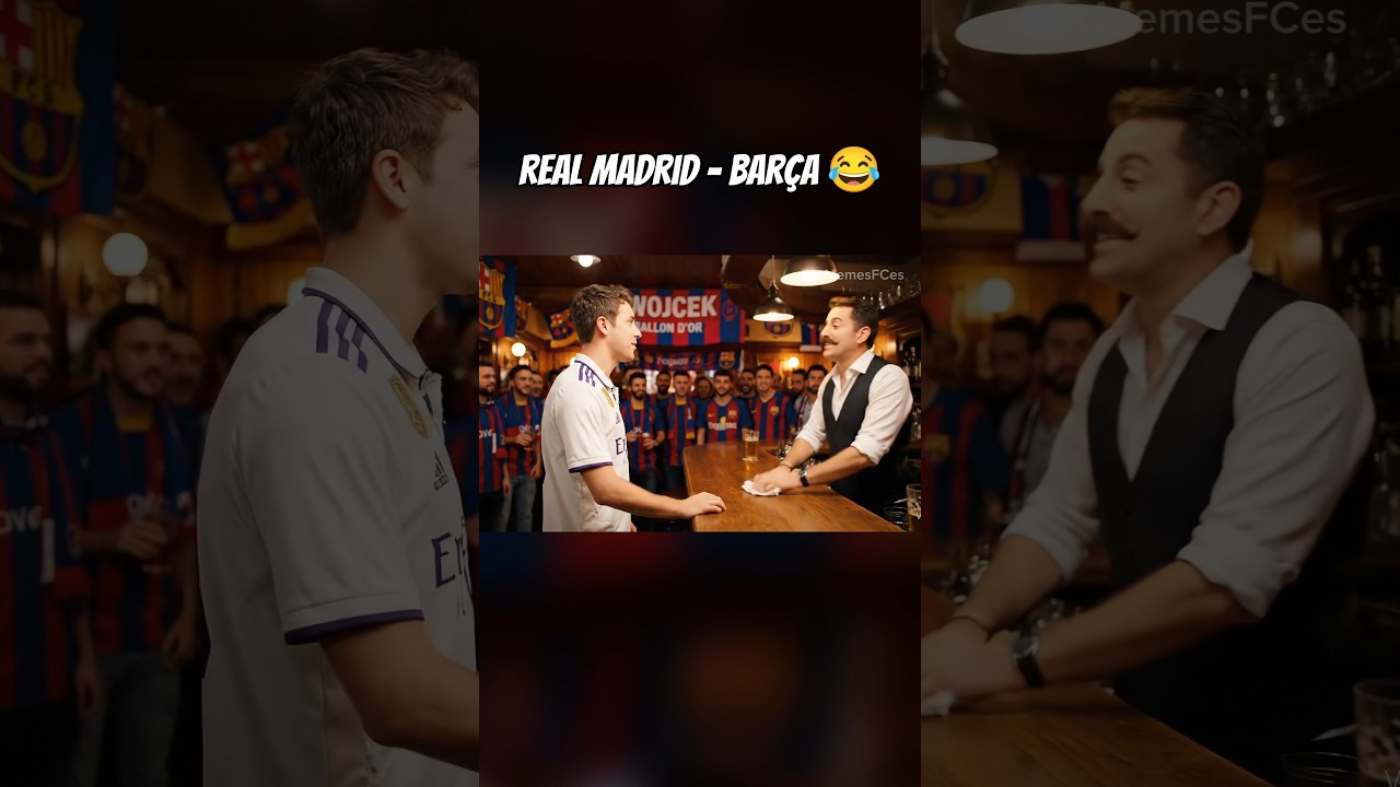 POV : un madridista en un bar de Barcelona 😂 #memes #futbol #ia #realmadrid #bar&ccedil;a #humor