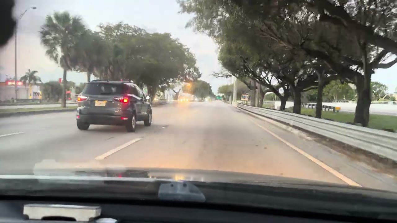 Driving from Kendall, FLon sw 88 st, sw 97 av, US-1, sw 182 av at Taco restaurant in Homestead, FL