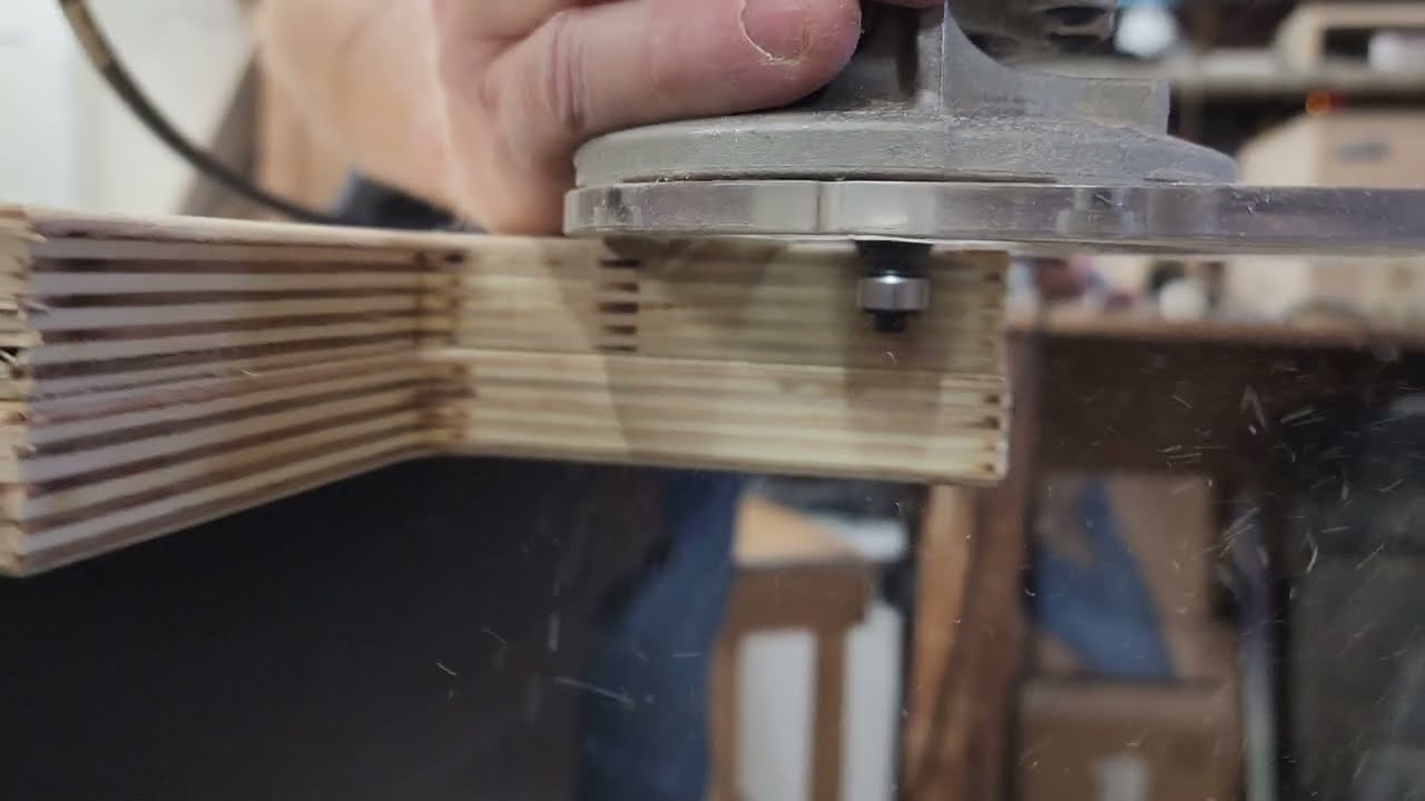 Putting A 1/8th Round Over On A Prefinished Plywood Table Shelf