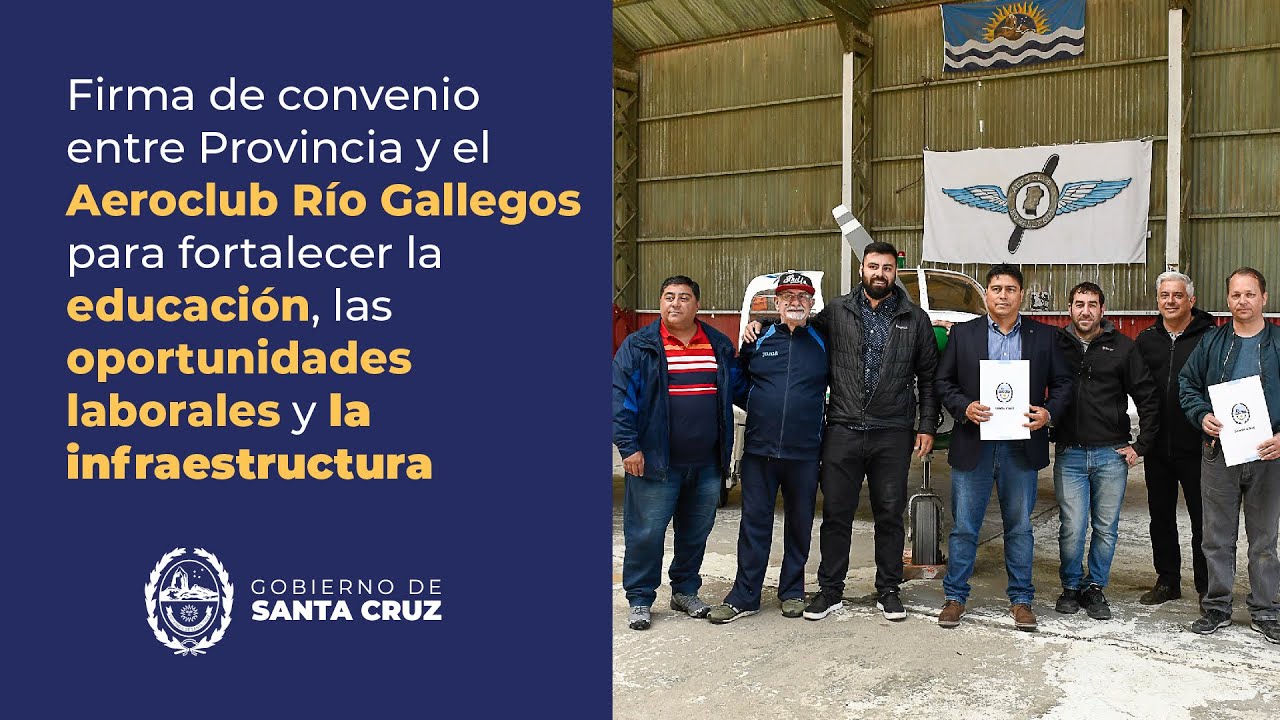 El Gobierno y el Aeroclub Río Gallegos sellaron convenio para fortalecer la educación