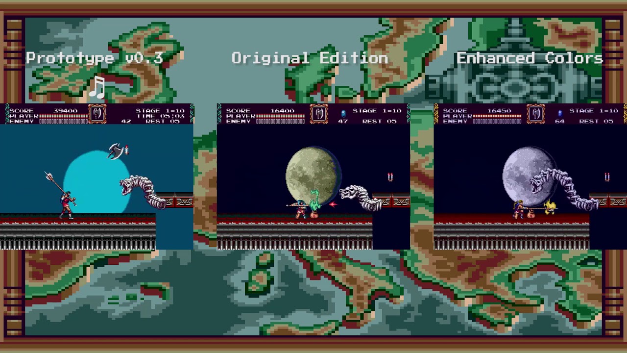 Castlevania: Bloodlines - 3 Versions Comparsion