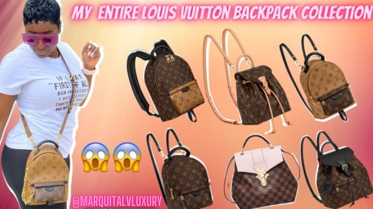 MY ENTIRE LOUIS VUITTON BACKPACK COLLECTION! LV PALM SPRINGS MINI | WHAT'S IN MY LV BACKPACK