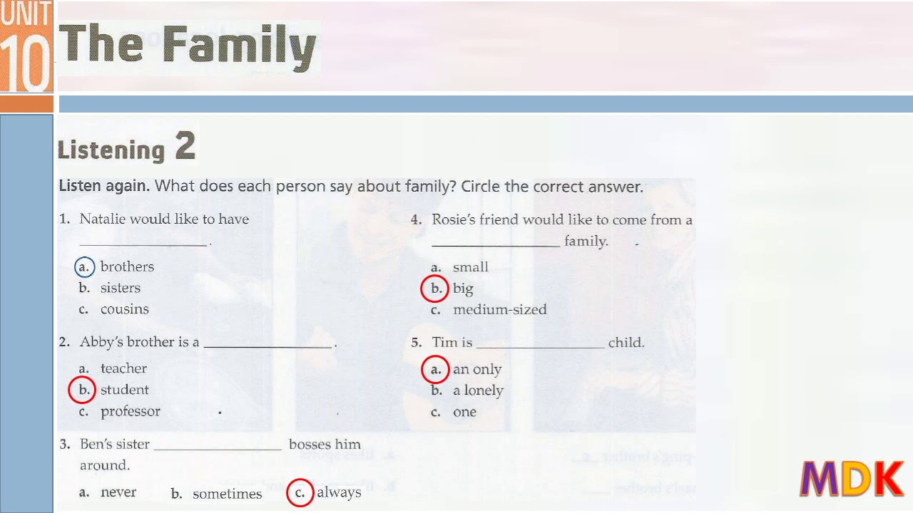 Tactics for Listening Third Edition Basic Unit 10 The family
