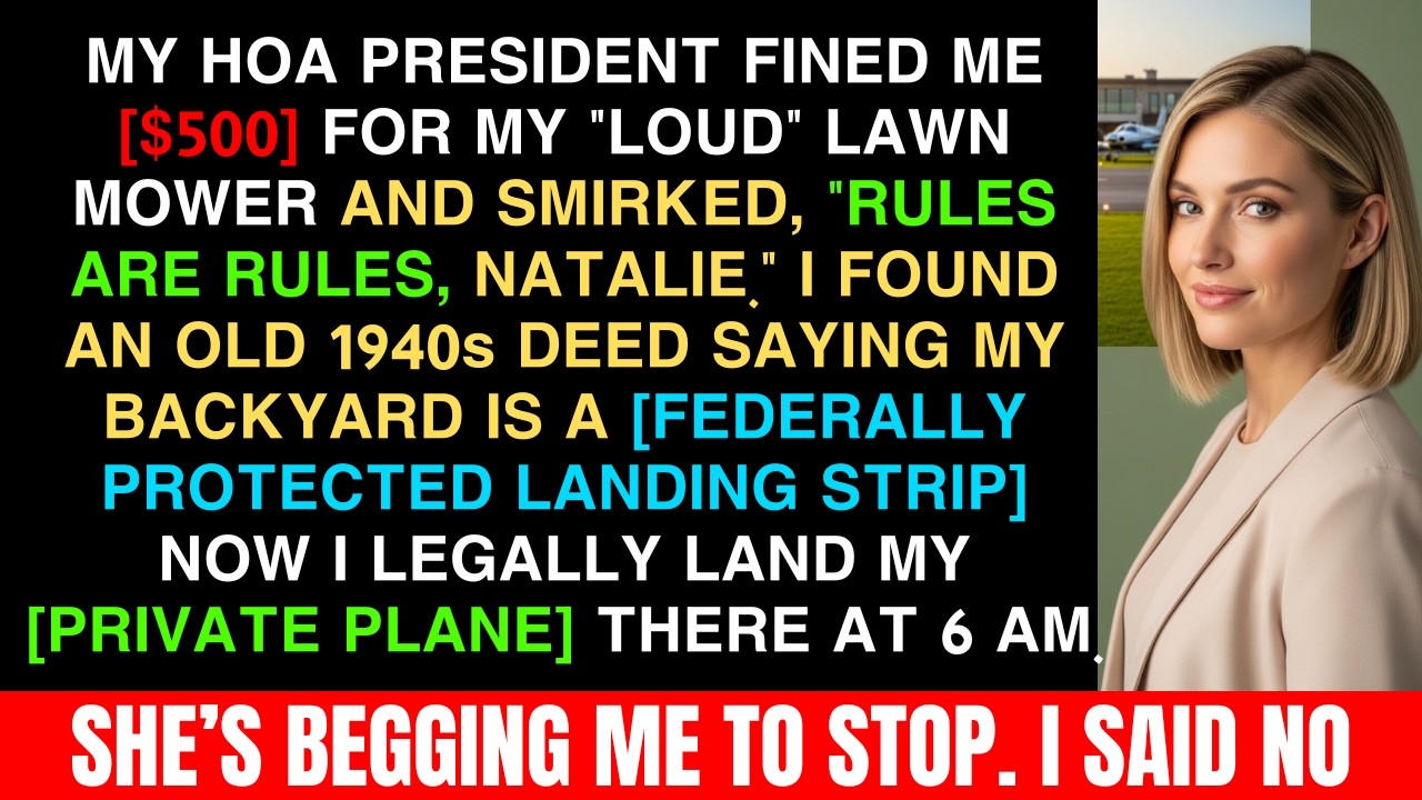 HOA President Fined Me $500 for My “Loud” Mower—Now My Backyard Is a Legal Runway | Revenge Stories