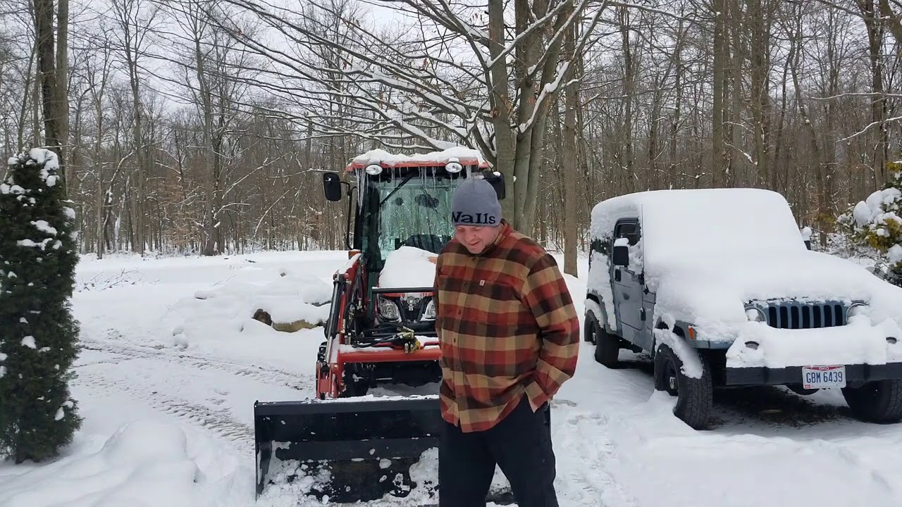 Plowing Snow With The RK37 Tractor For The First Time!
