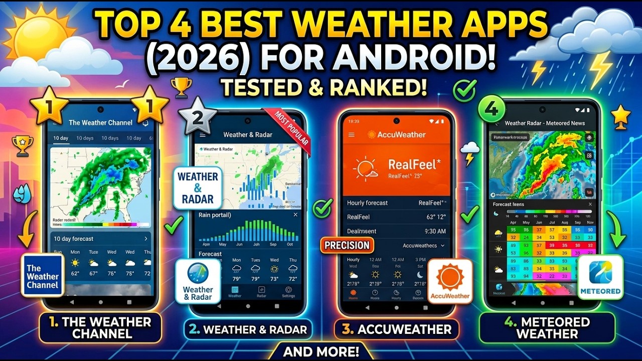 Топ-4 лучших погодных приложения для Android &mdash; тестирование и рейтинг (2026)