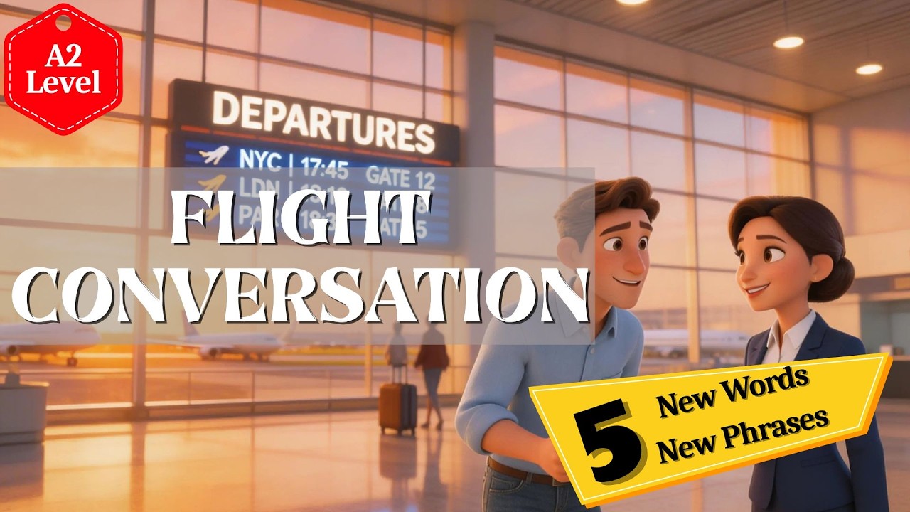 Airport English Conversation (A2 Level) ✈️ #dailyenglish #a2english #englishlistening