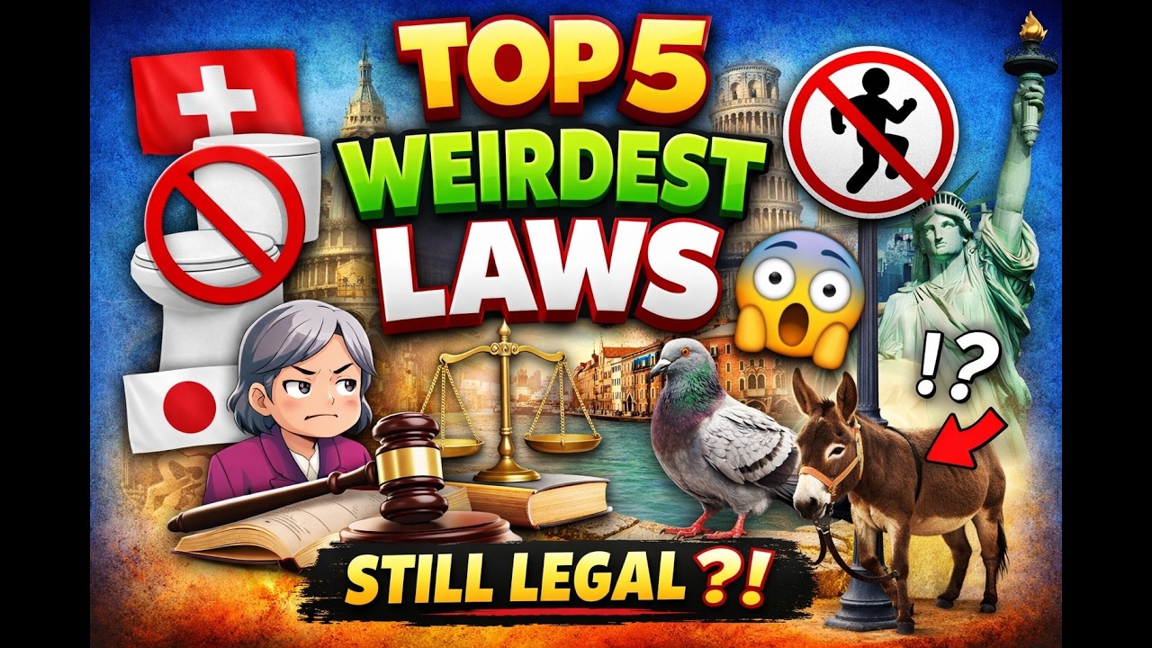 👍🏽 Top 5 Weirdest Laws STILL Active Around the World #short