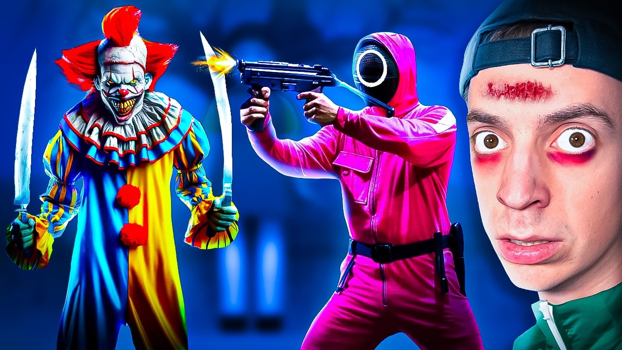HORROR CLOWN k&auml;mpft GEGEN SQUID GAME! 😳 (eskaliert)