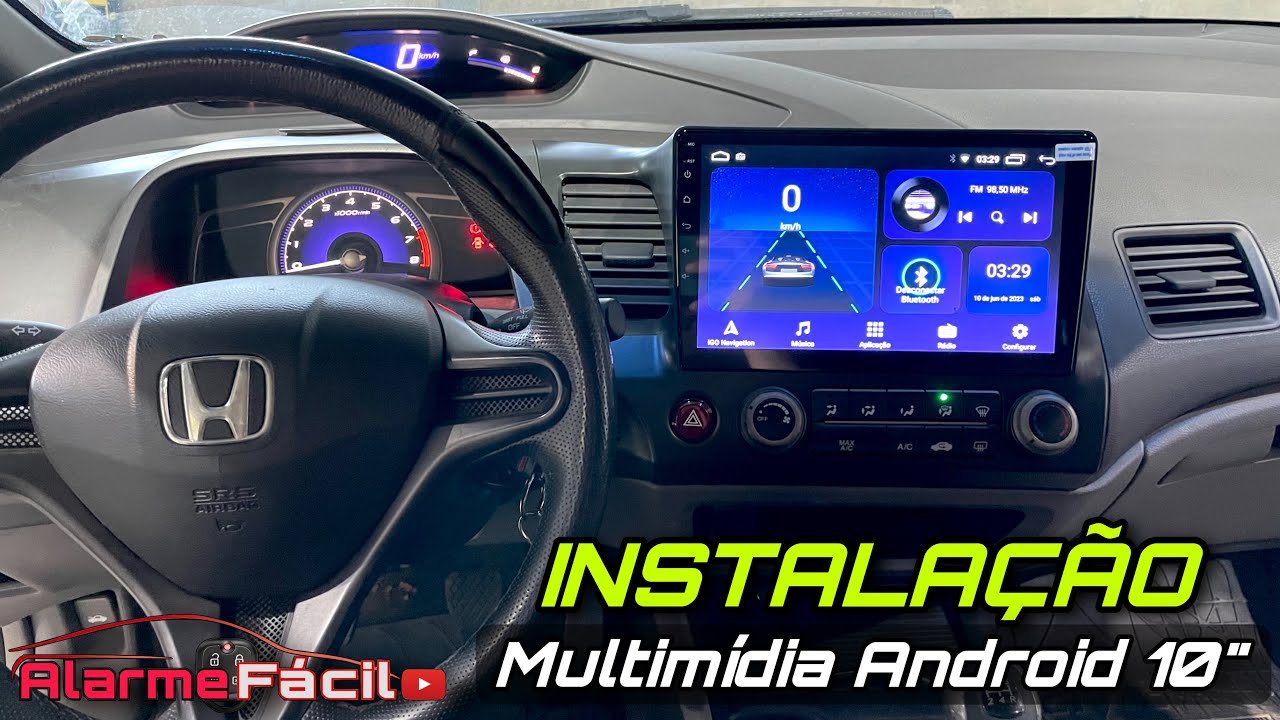 Instalação Multimídia 10” Android no Honda New Civic ✅ Muito Top