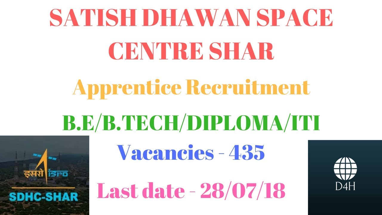 SATISH DHAWAN SPACE CENTRE SHAR APPRENTICE RECRUITMENT||ISRO RECRUITMENT 2018||DISCLOSE4HUMAN