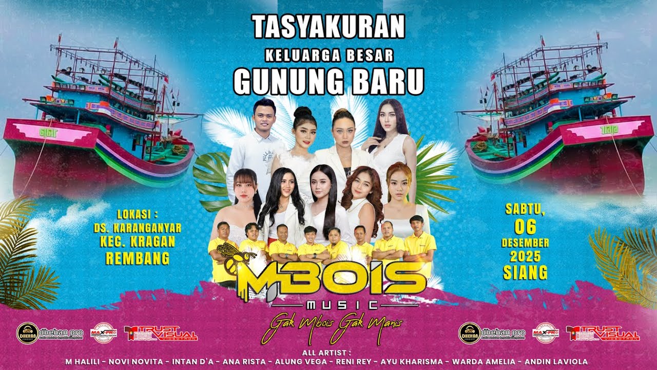 LIVE OM. MBOIS  || TASYAKURAN KELUARGA BESAR GUNUNG BARU  KRAGAN