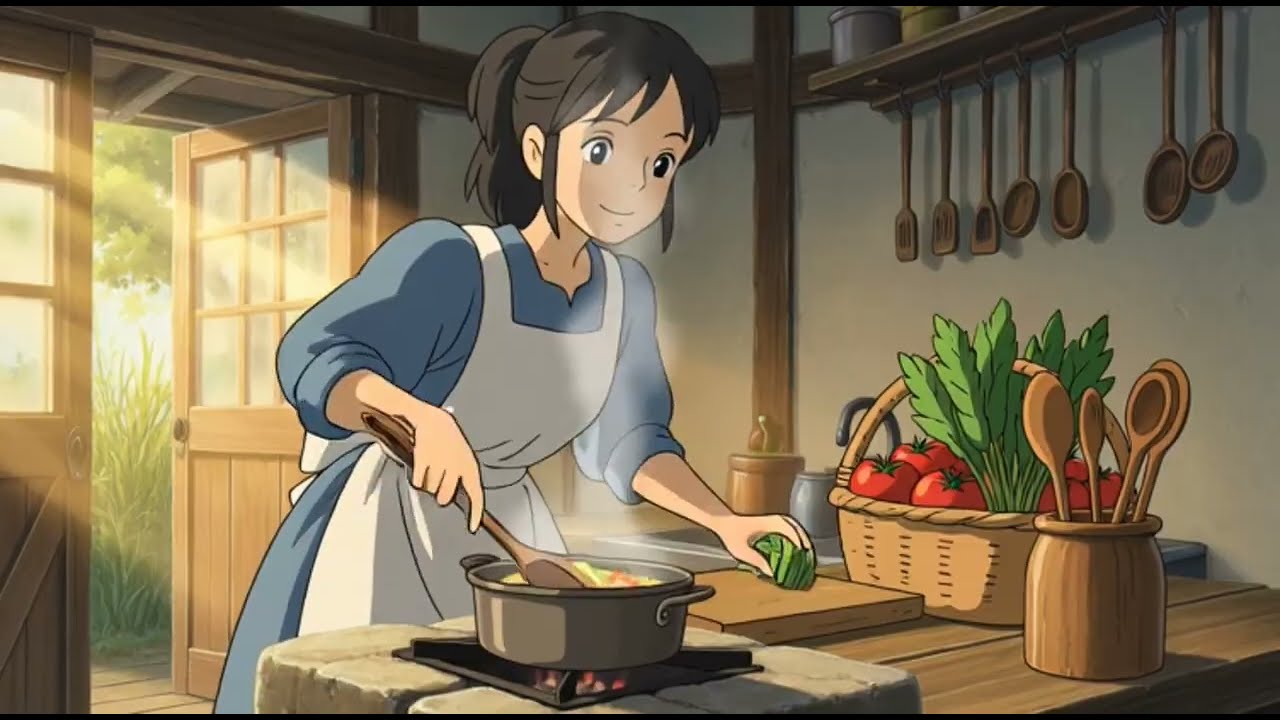 The young woman gently plates freshly cooked food on ceramic dishes