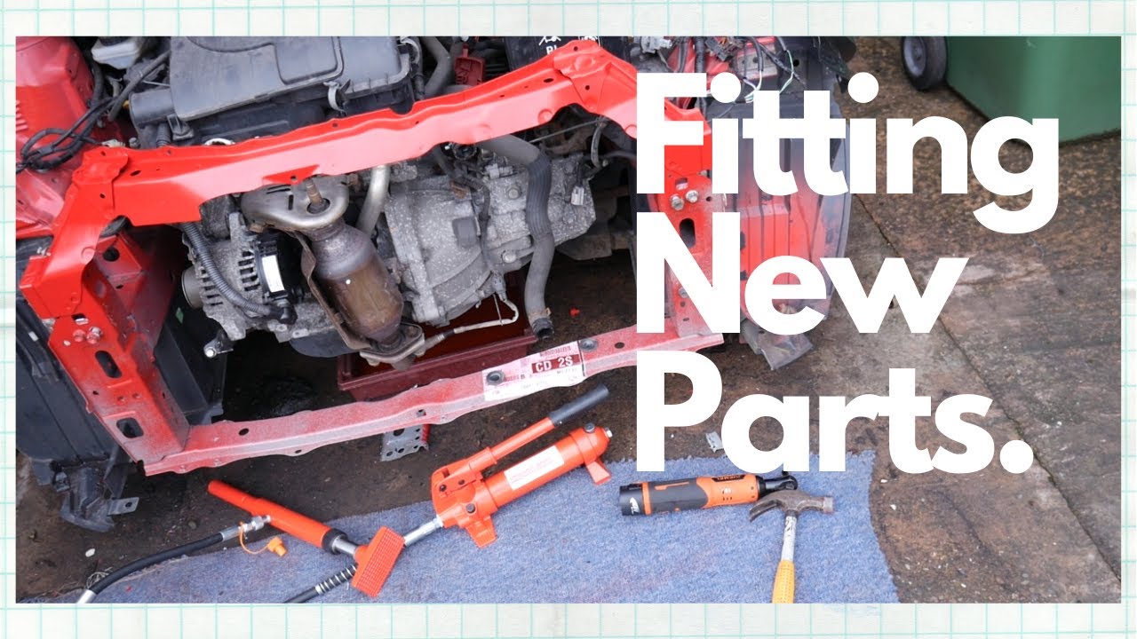 Lining up the Front End On The Copart Salvage Peugeot 107 - Part 7