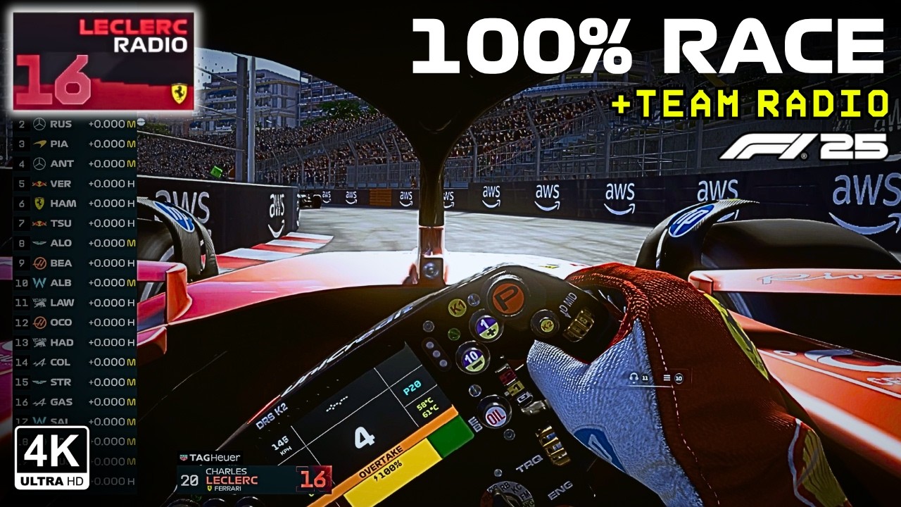 Charles Leclerc Ultra Immersive Gameplay - Full Race Monaco GP 2025 with Team Radio