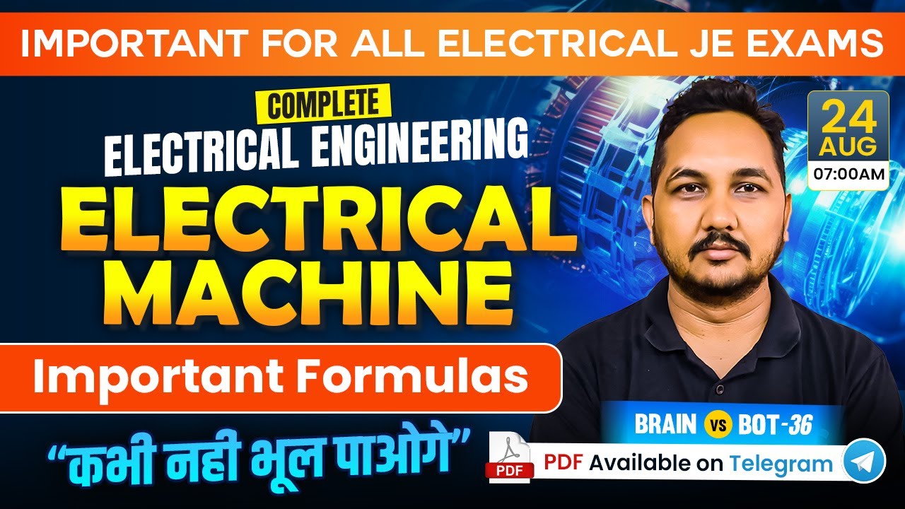 36-Electrical Machine🔥All Important formula🚀Complete Electrical Engg for All JE Exams🔥Raman sir