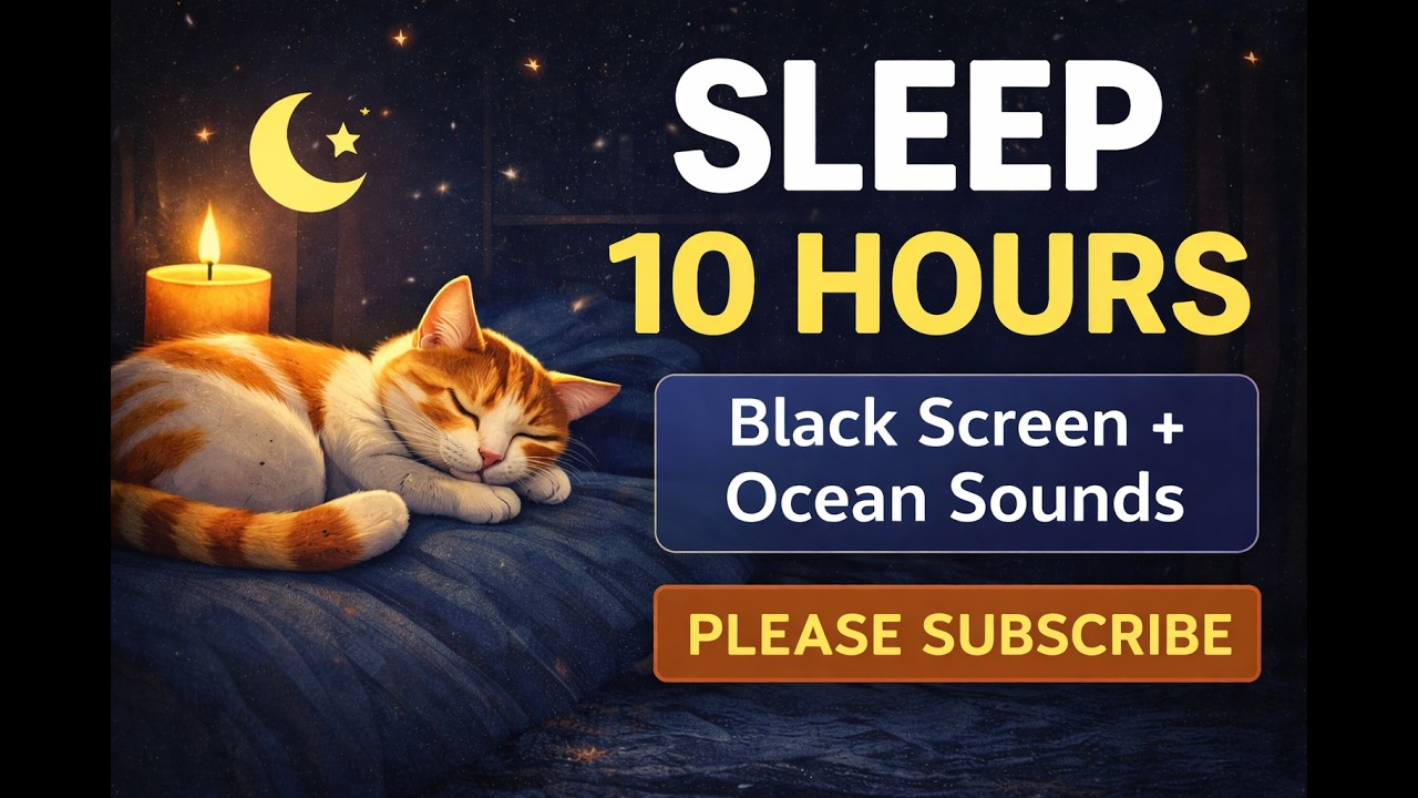 Sleep Instantly 🌙 10 Hours Black Screen + Ocean Sounds for Insomnia + Deep Sleep