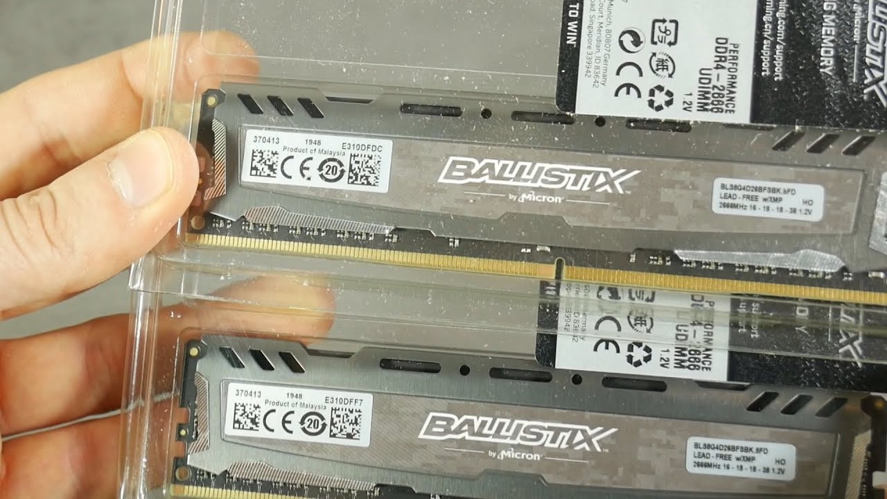 Ballistix DDR4 dual 16GB RAM Unboxing