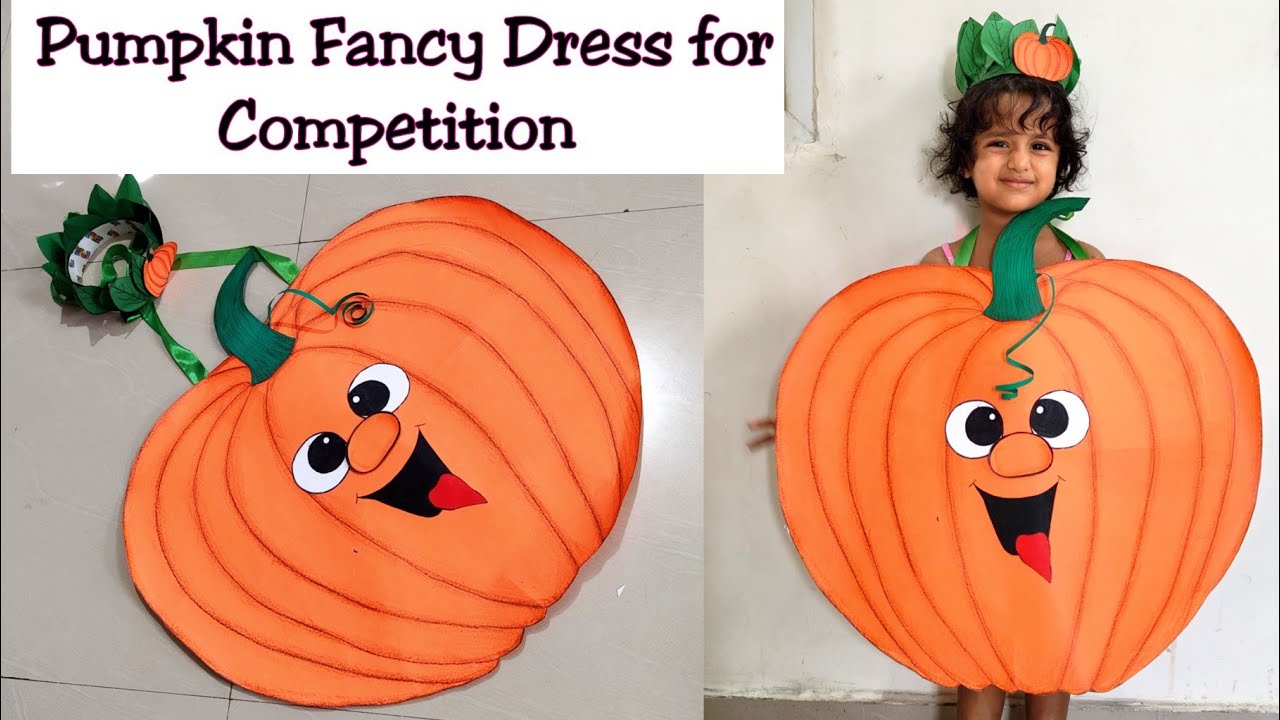 DIY Pumpkin Fancy Dress/ Kids Fancy Dress Making/ Vegetable Fancy Dress Competition