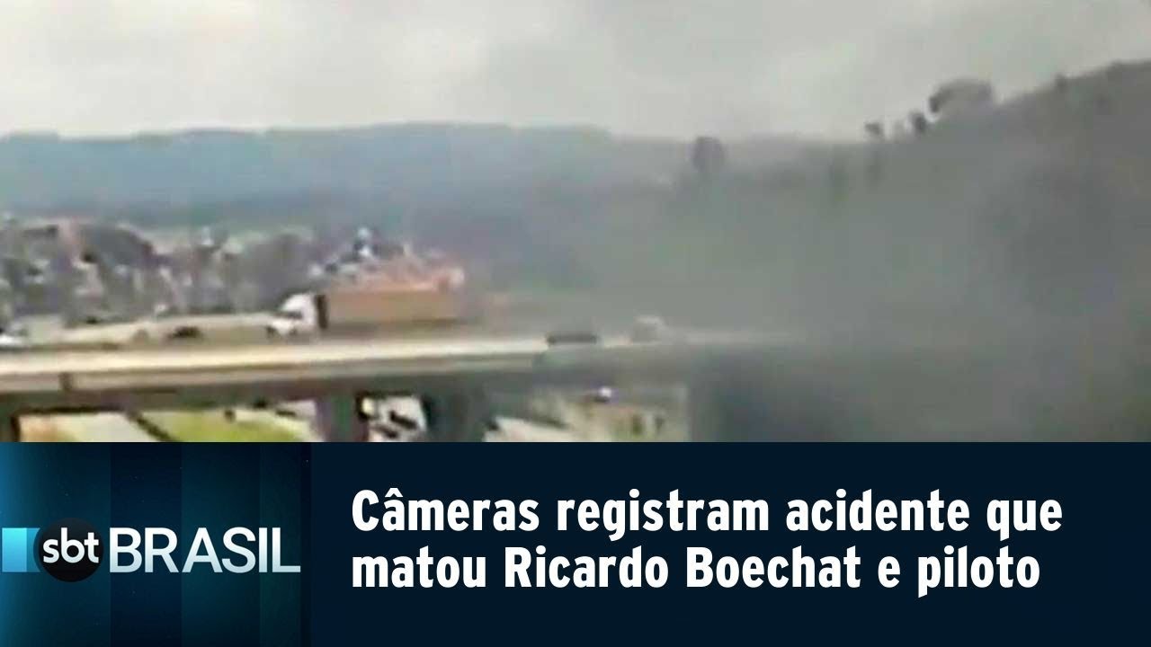 Câmeras de segurança registram acidente que matou Ricardo Boechat e piloto | SBT Brasil (12/02/19)