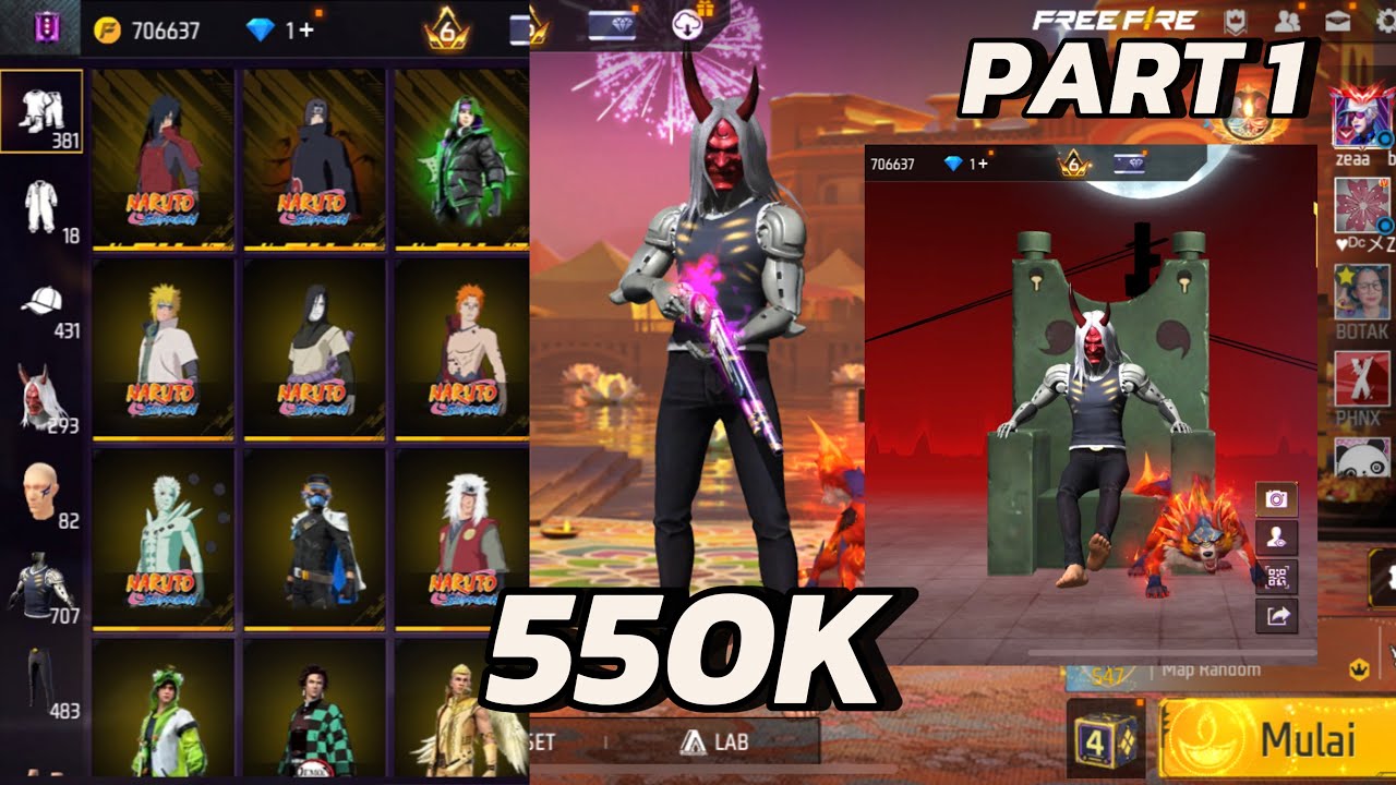 RIVIEW AKUN FREE FIRE HARGA 550.000 - SULTAN BANGET!!!! - RIVIEWFF #1 