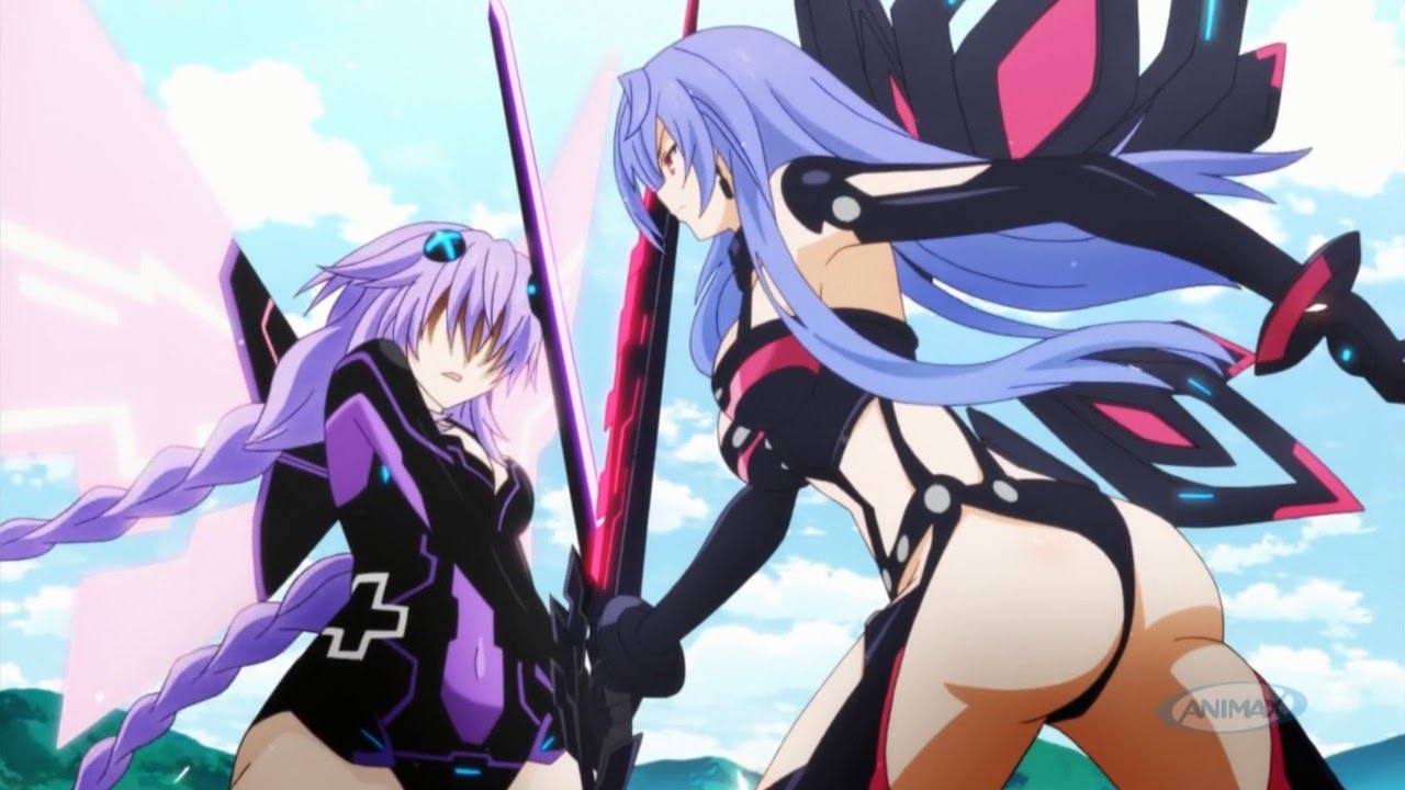 【Hyperdimension Neptunia: The Animation】Purple Heart vs. Iris Heart