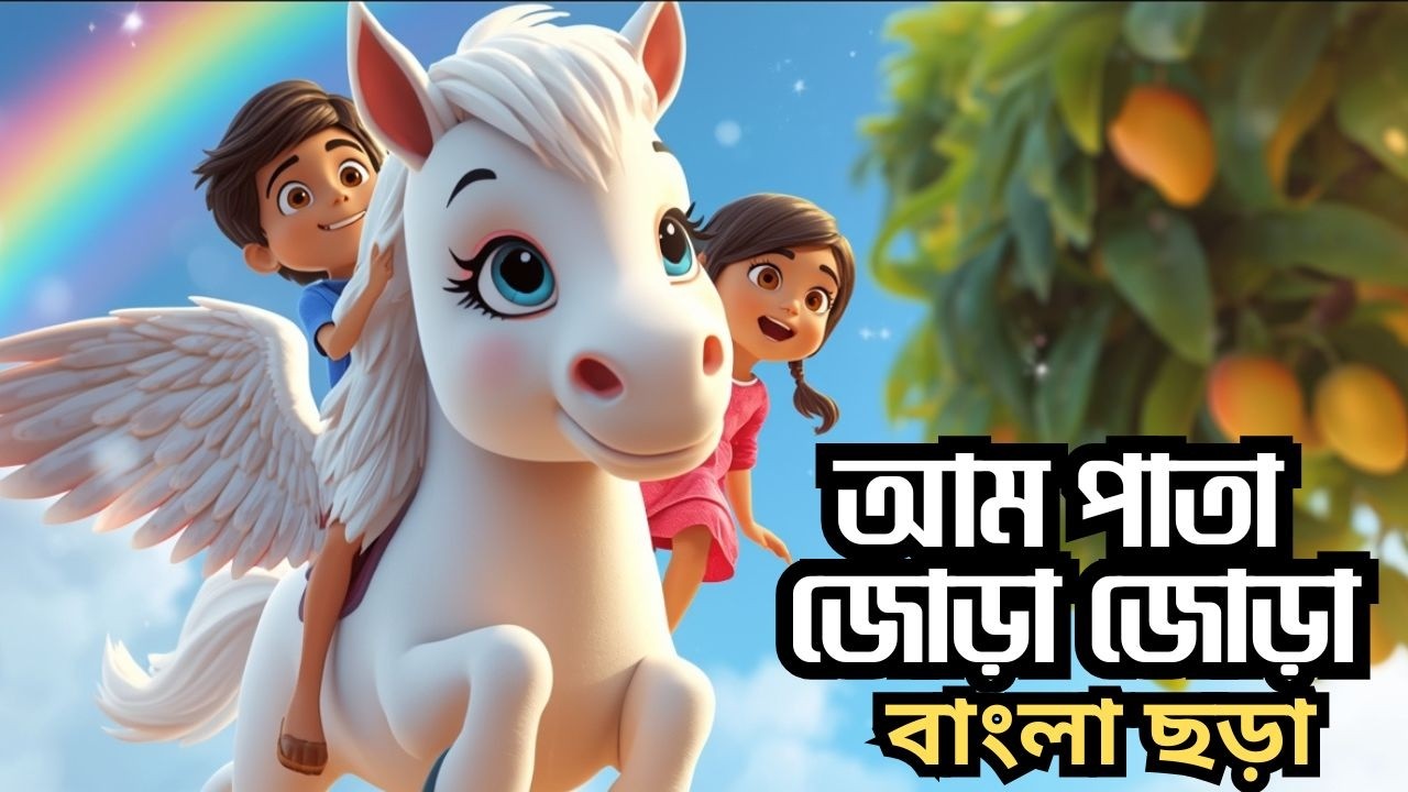 আম পাতা জোড়া জোড়া | Bengali Nursery Song for Kids| Bangla Kids Song | 3D Cartoon Animation