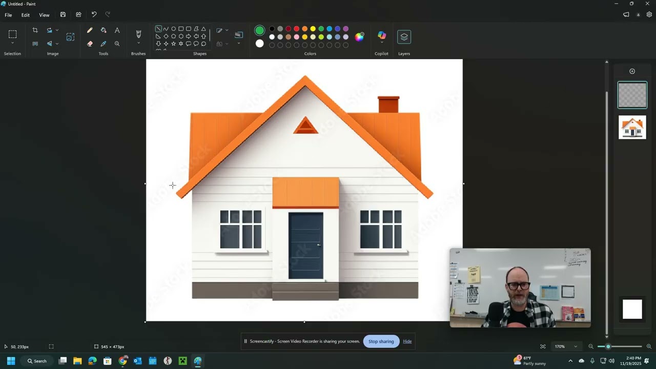 Dream House - Line Work in Paint - 2025
