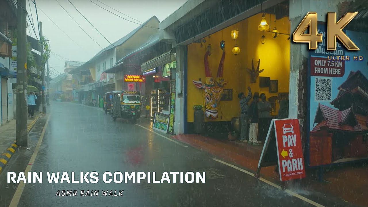 Heavy Rain ASMR: Walking in Jew  Street | Immersive ASMR Rain Walks Compilation for Sleep