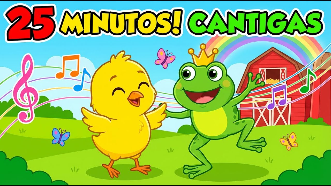 🎶 25 Minutos de Cantigas de Roda: 🐥 Pintinho Amarelinho, 🐸 O Sapo Não Lava o Pé e muito mais | ABC