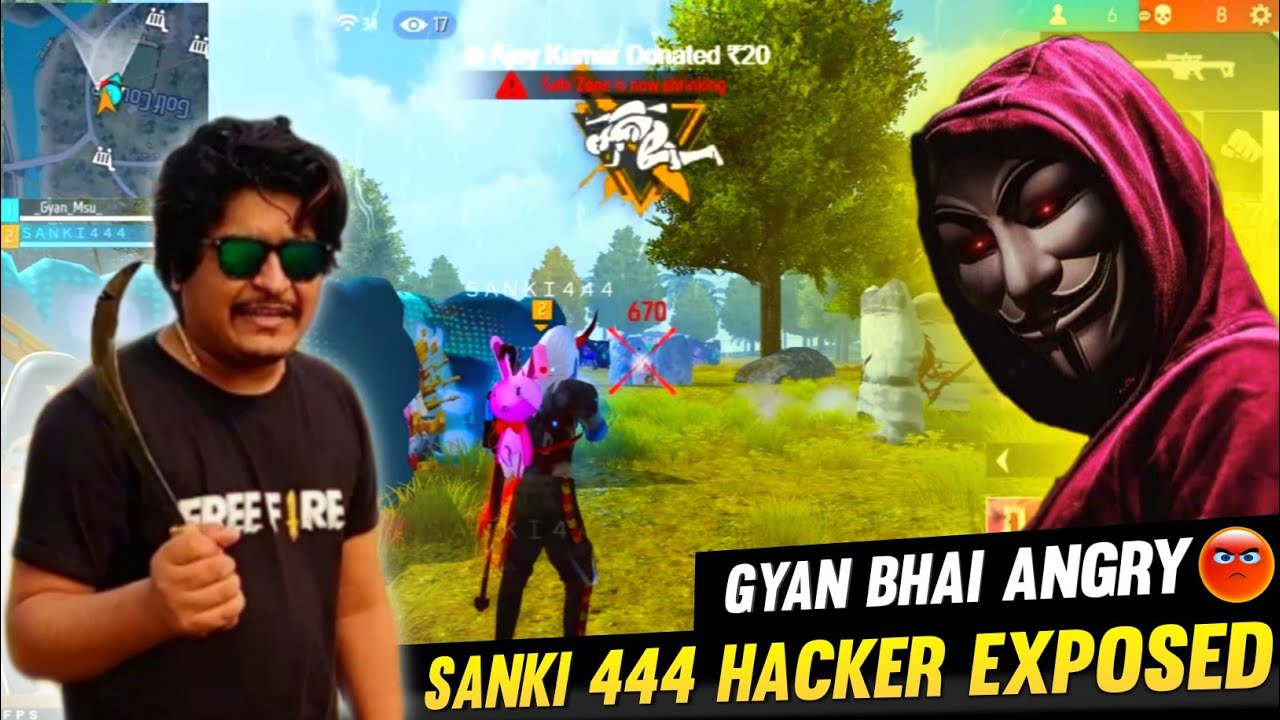 SANKI 444 Exposed 🥹💔 AWM God SANKI444 Using Auto Headshot Hack GyanSujan Anger On Live 🤬😡
