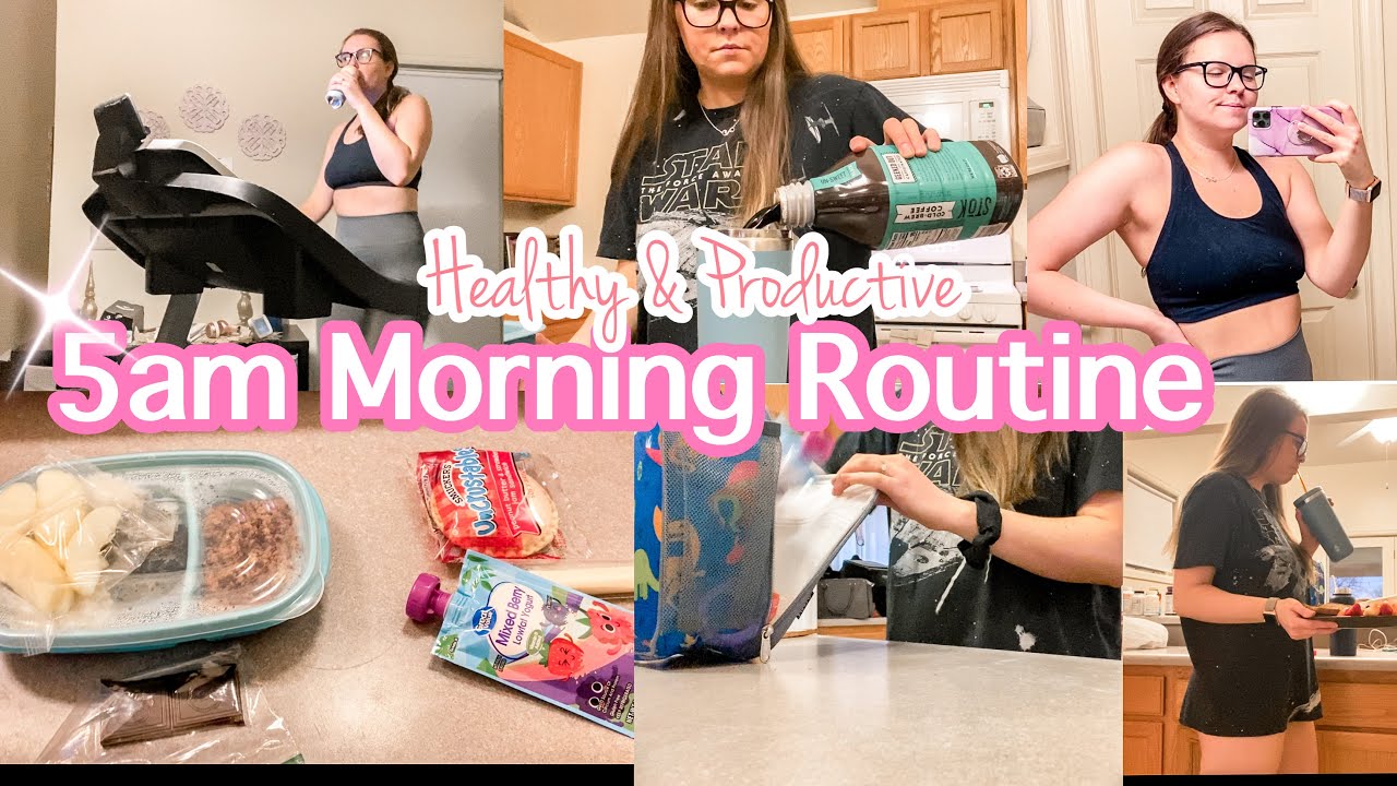 *NEW* 5AM WORKING MOM MORNING ROUTINE 2021 // healthy, productive, home workout