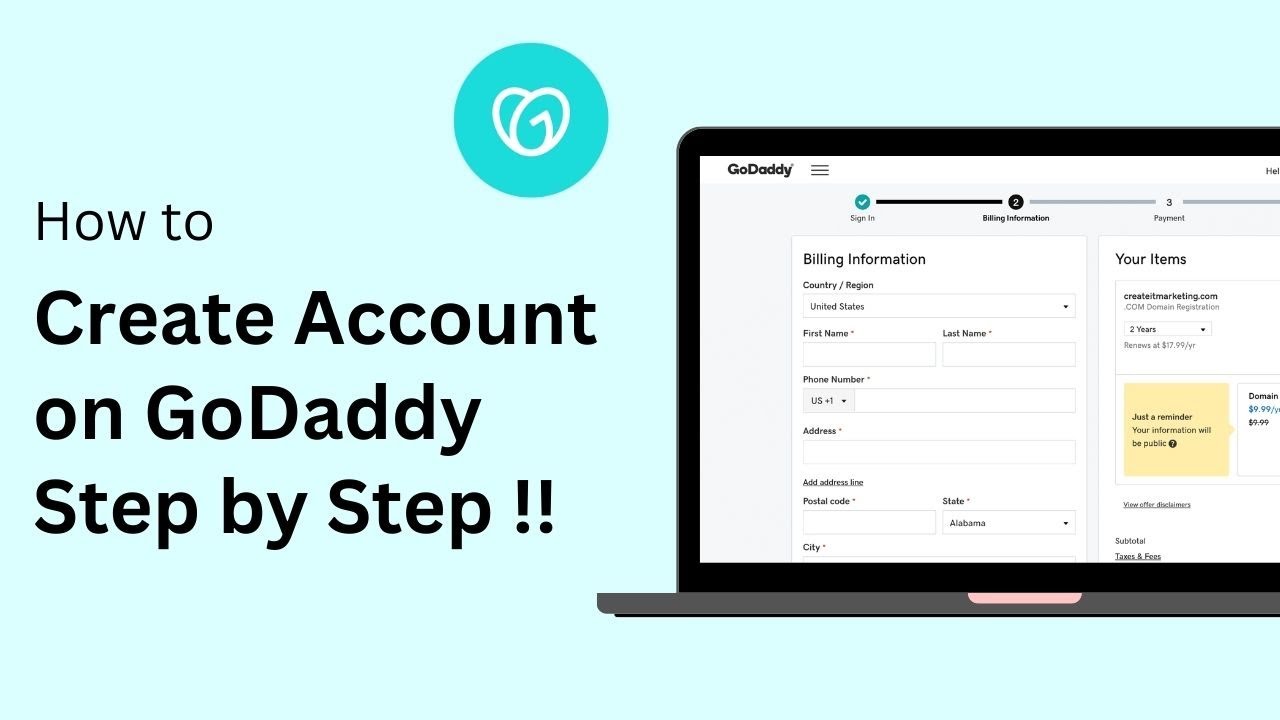 How to Create GoDaddy Account (Sign Up Tutorial)