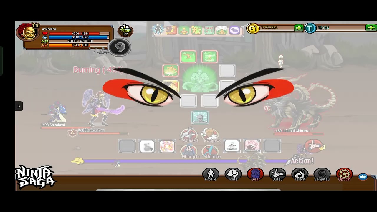 Ninja saga - showing lvl 80 chimera who's the boss 😂