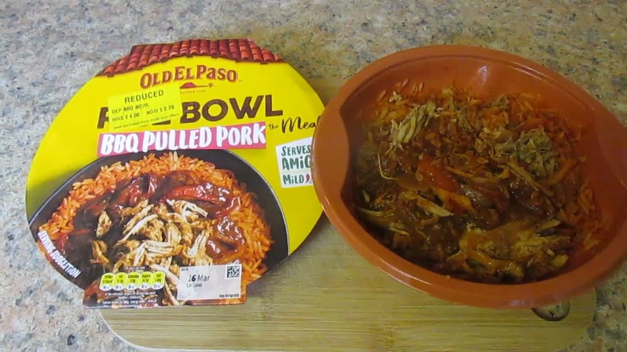 BBQ Pulled Pork Rice Bowl - Old El Paso - Morrisons - £3.20p reduced price - Mexican Food Review