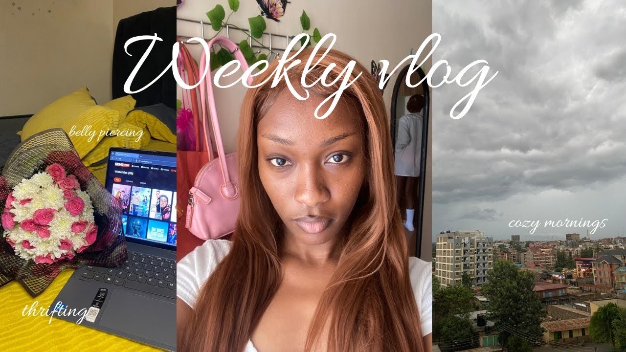 Weekly vlog 💋Thrifting 💃🏼| belly piercing 😝|cozy mornings n movie nights 🍿