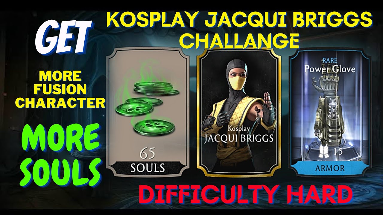 Mk mobile Kosplay Jacqui Briggs challenge | get free souls & fusion cards in Mortal kombat mobile