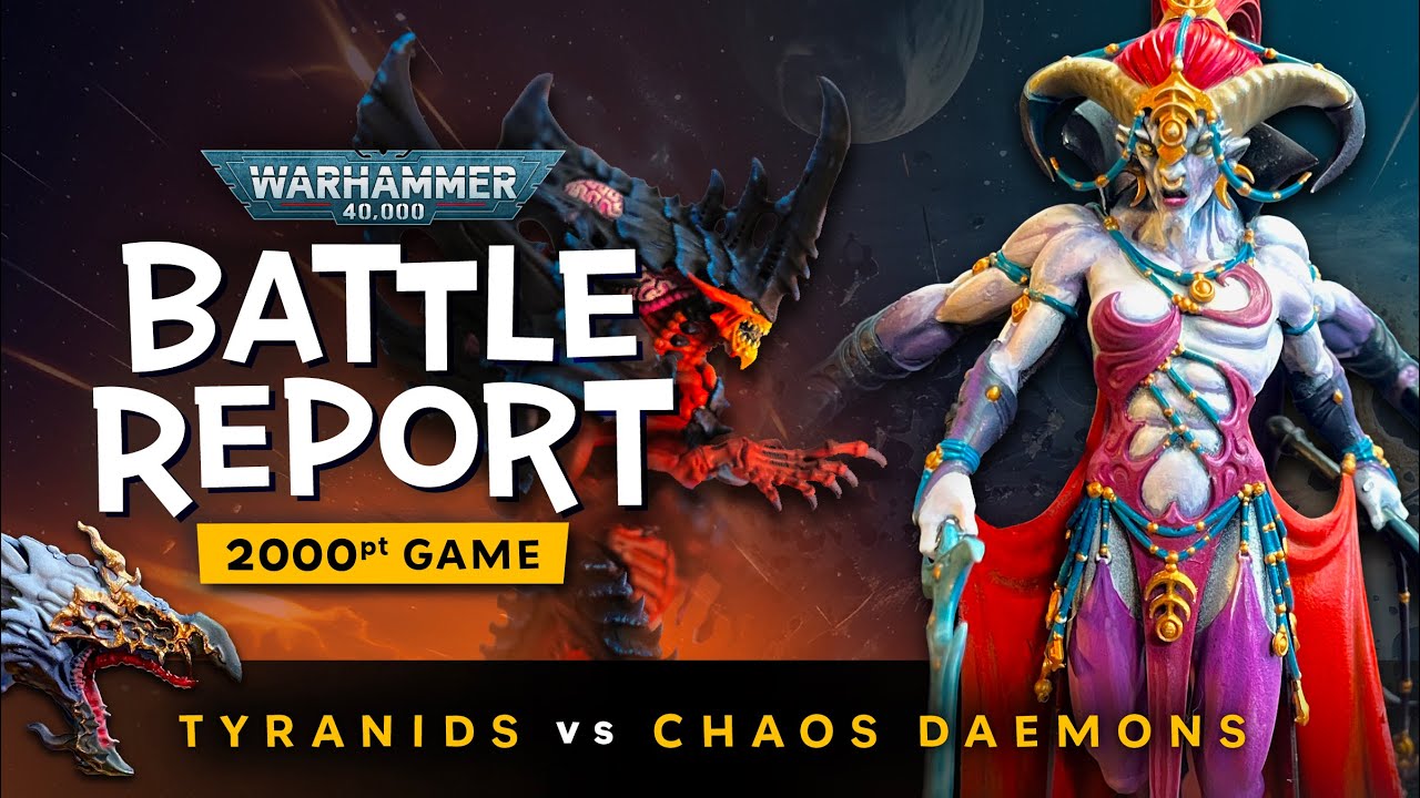 Unleash the Horrors! Chaos Daemons vs Tyranids Warhammer 10th Edition 2000 point Battle Report
