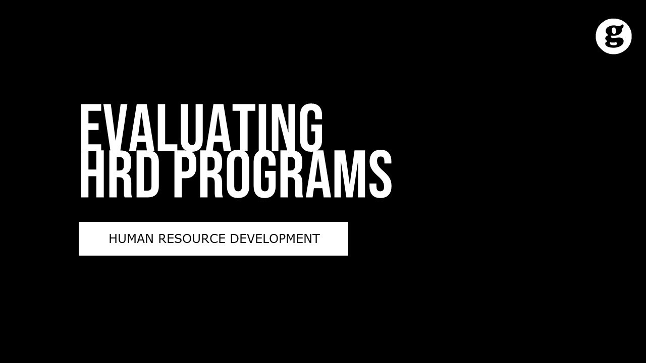 Evaluating HRD Programs
