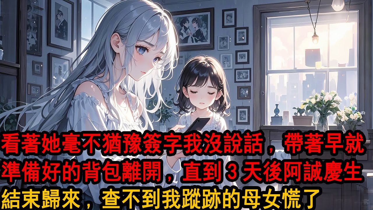 我提離婚時，她連為什麼都懶得問，「給阿誠的生日禮物準備好了嗎，今晚家裏沒人，你別作妖。」我沒說話，平靜的送她和孩子們出門，直到三天都沒看到我身影，她恍然想起那份離婚協議慌了神