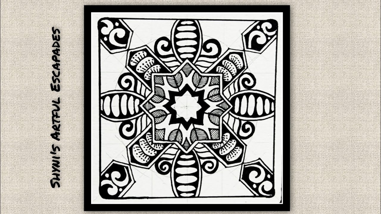 Zentangle art 🌼🌿| Zentangle Design | Zendoodle | Easy doodle