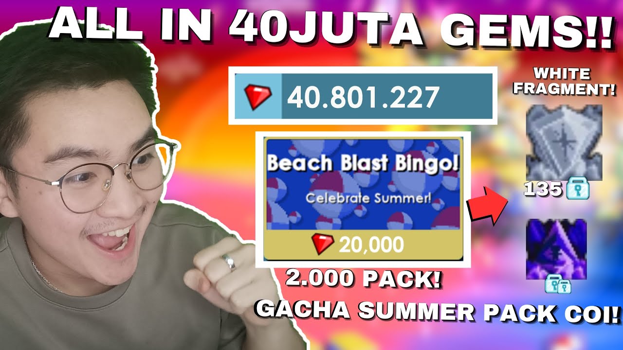ALL IN 40 JUTA GEMS!! GACHA SUMMER BINGO PACK!! White Fragment Real?! | Growtopia 2025
