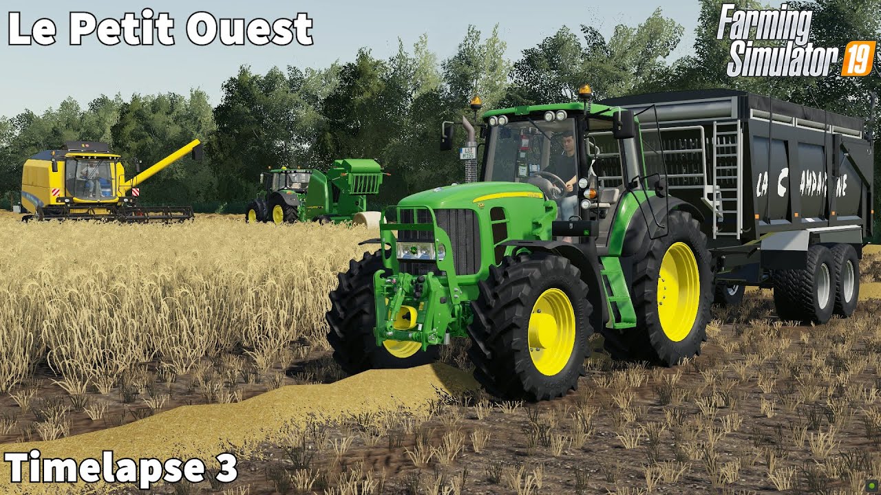 Buying New Holland TC5.90 Harvester Collecting & Stacking Hay Bale│Le Petit Ouest│FS 19│Timelapse#03