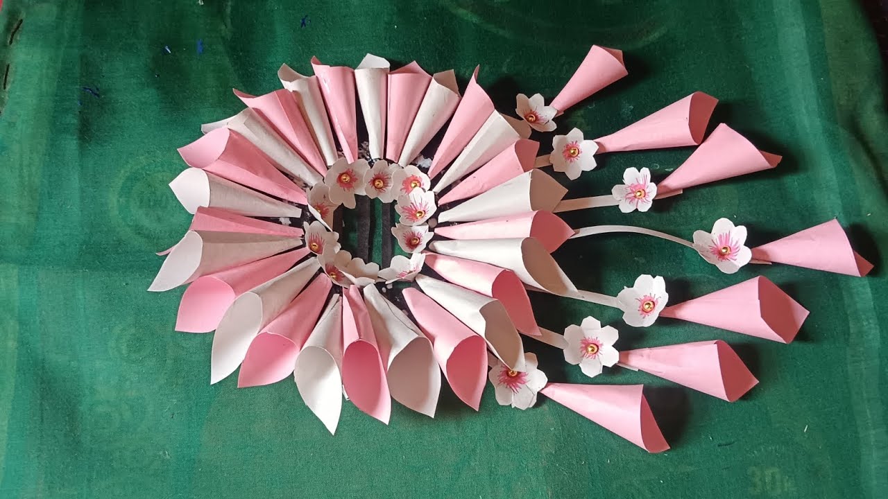 Unique paper flower Ideas diy / wall Hanging Decoration diy #paperwallcraft #homemadepapercraft 