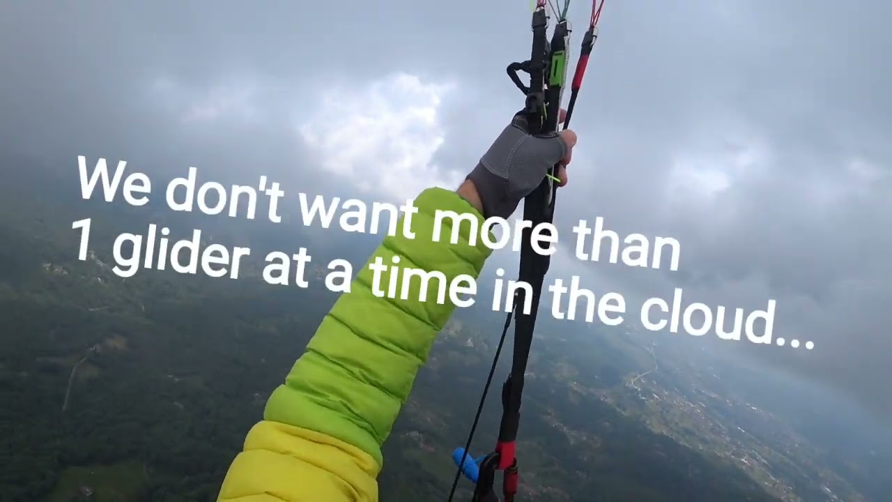 Cloud flying a paraglider in Italy