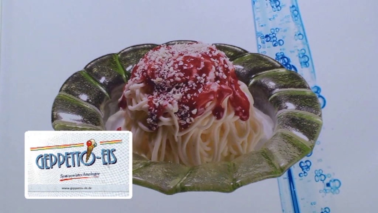 Geppetto-Eis, Hersteller von Spaghettieispressen in der Messe Longarone 2016