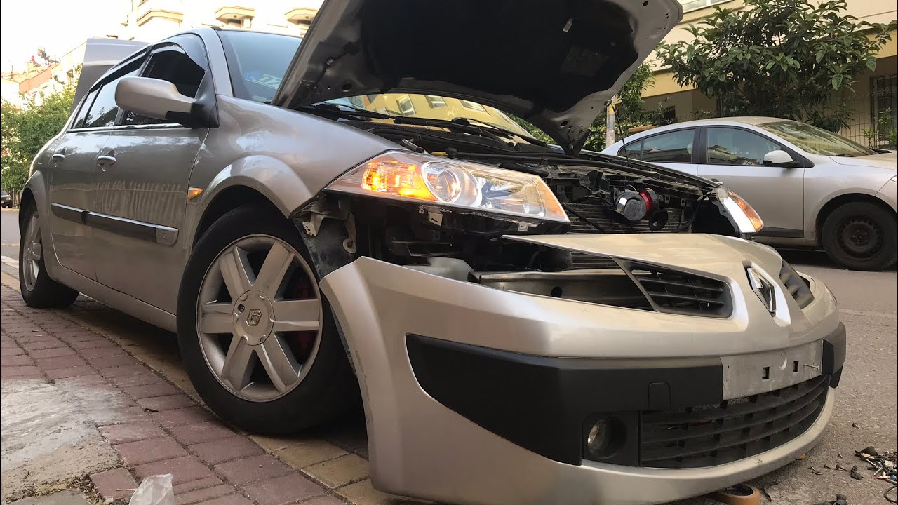MEGANE 2 MAKYAJLI KASAYA ÇEVİRME ÖN TAMPON SÖKME FAR DEĞİŞİM MODİFİYE YAPIM