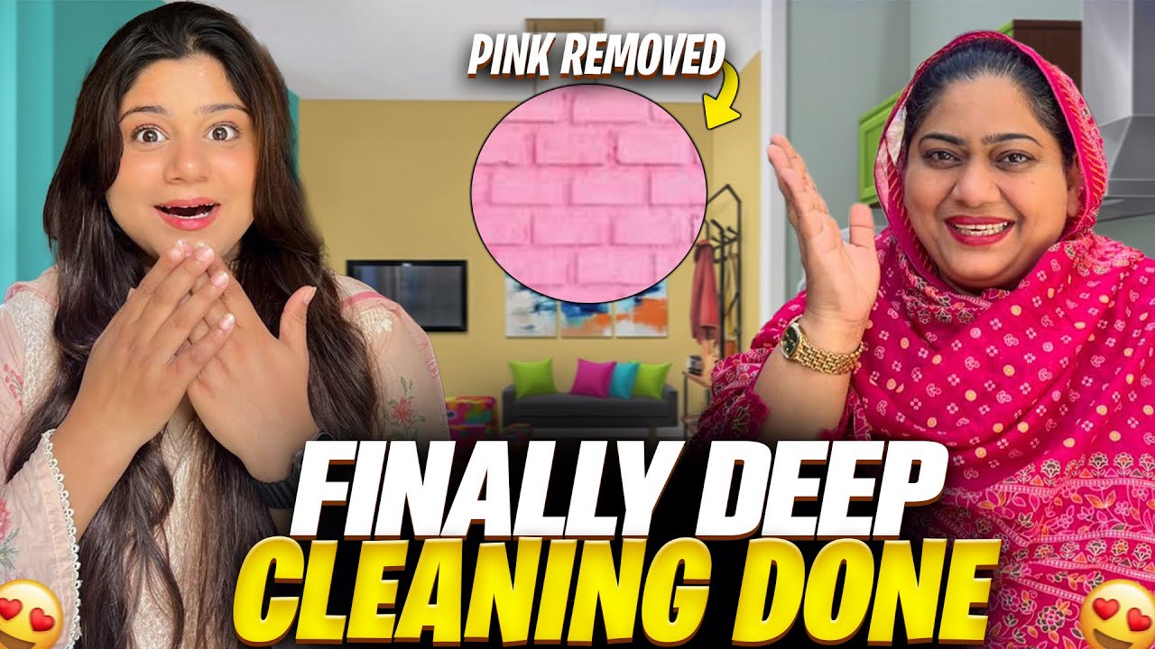 Aaj mere room ki deep cleaning kardi😃🧽| Pink sheet utar ke Dosri wali laga di😍