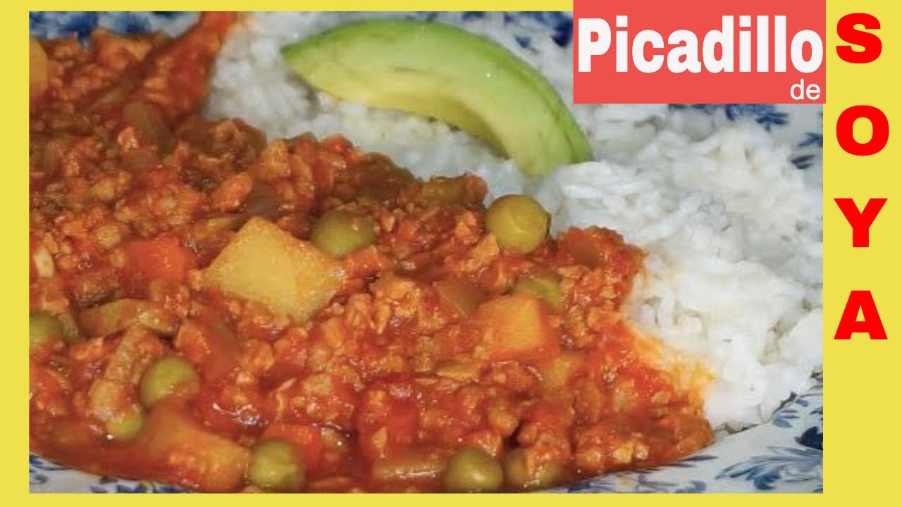 PICADILLO de  SOYA   / cómo hacer, hidratar la  soya  fácil / receta de comida vegetariana