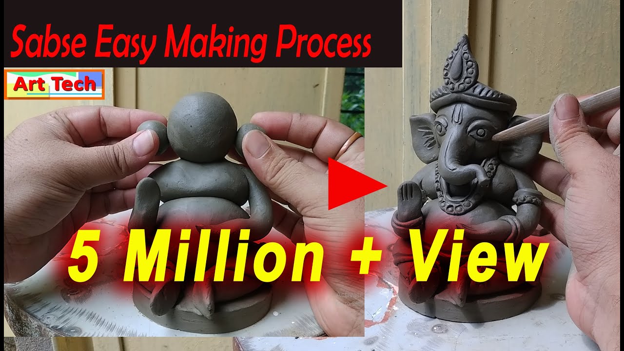 Sabse Easy Ganesh Making process | Anybody Can Make This | Art Tech